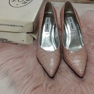 BRAND NEW STEVE MADDEN TARRAH PINK CROC Stiletto Heels-7